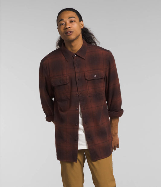 The North Face Men's Arroyo Flannel Shirt Coal Brown mens long sleeve maroon brown flannel
