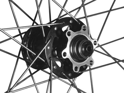Velocity Dyad 20" inch 406mm NMSW  Black 32h Black Spokes & Silver Nips Standard 100mm Front Disc Wheel