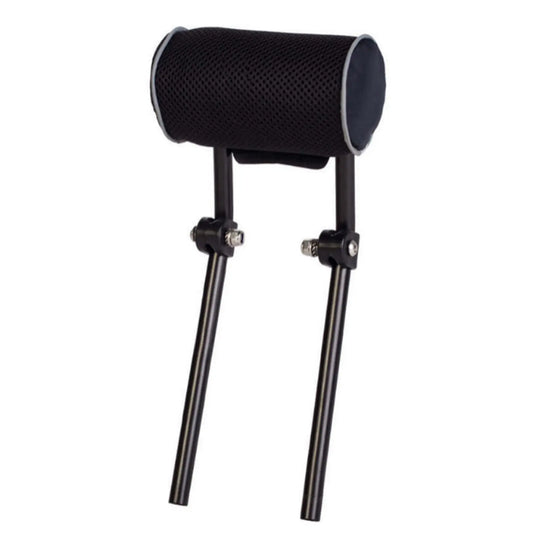 Front view of the Azub Headrest Trike in black against a white background.

