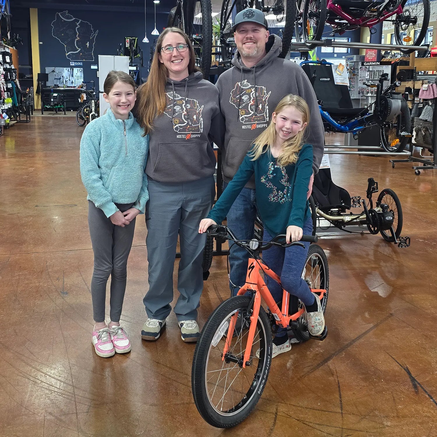 Store owner Breanna and her family inside the Hostel Shoppe.