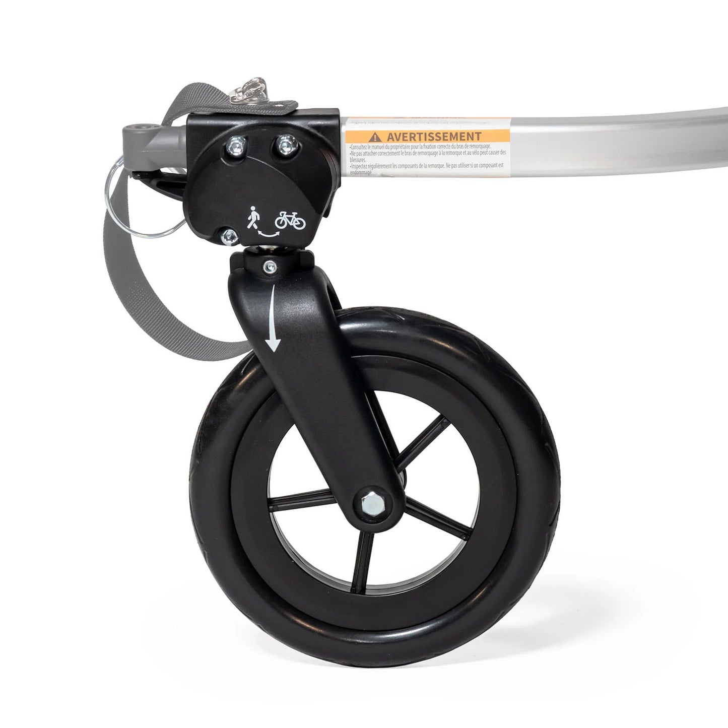 Burley 1-Wheel Stroller Kit, shown mounted on trailer.