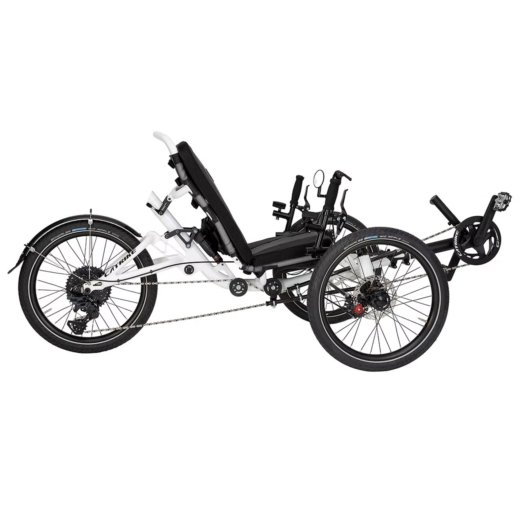 Side view of the Catrike All Road in Star White.