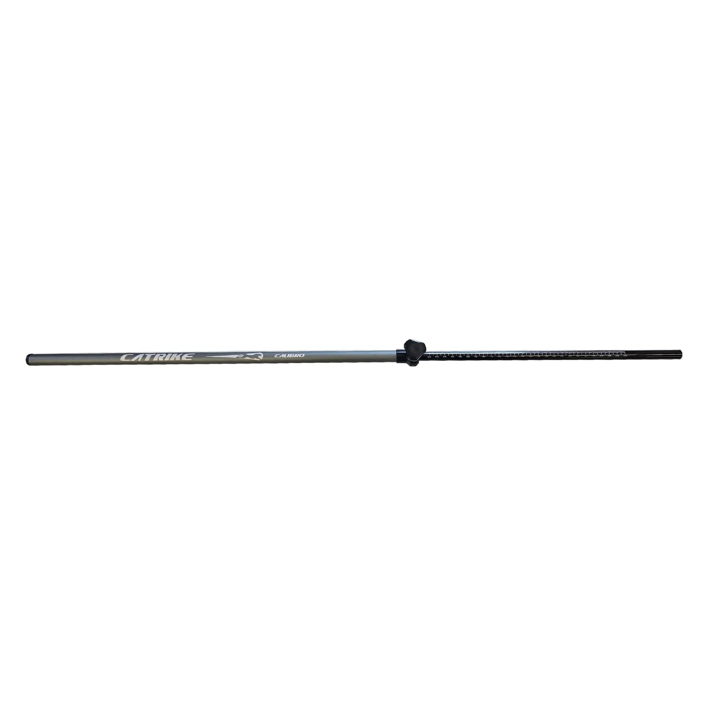 Image of the grey Catrike Calibro Tool with the Catrike logo in white slid open to show the black and white measuring device against a white background.