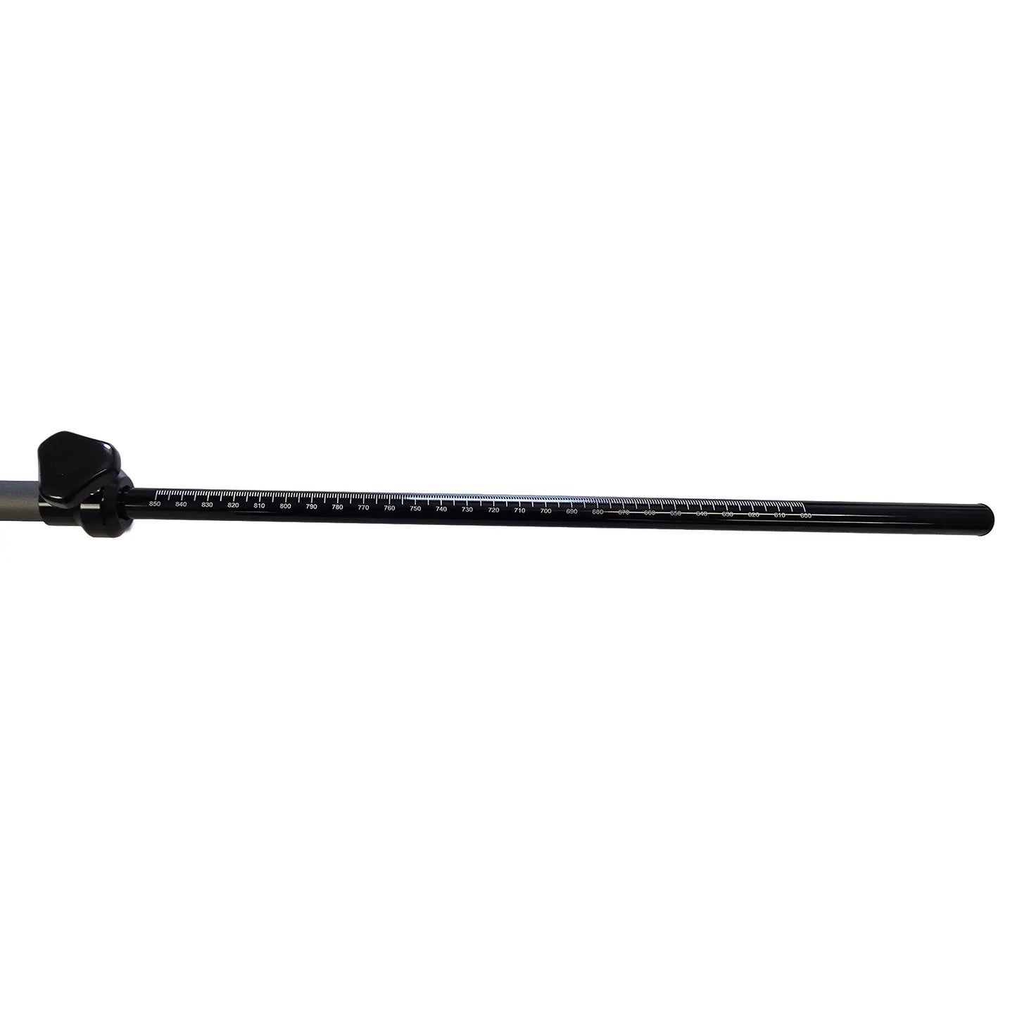 Closeup image of the black and white measuring device on the Catrike Calibro Tool against a white background.