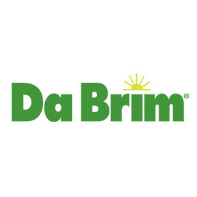 DaBrim Logo in green with a yellow sun as the dot on the letter "i" against a white background.