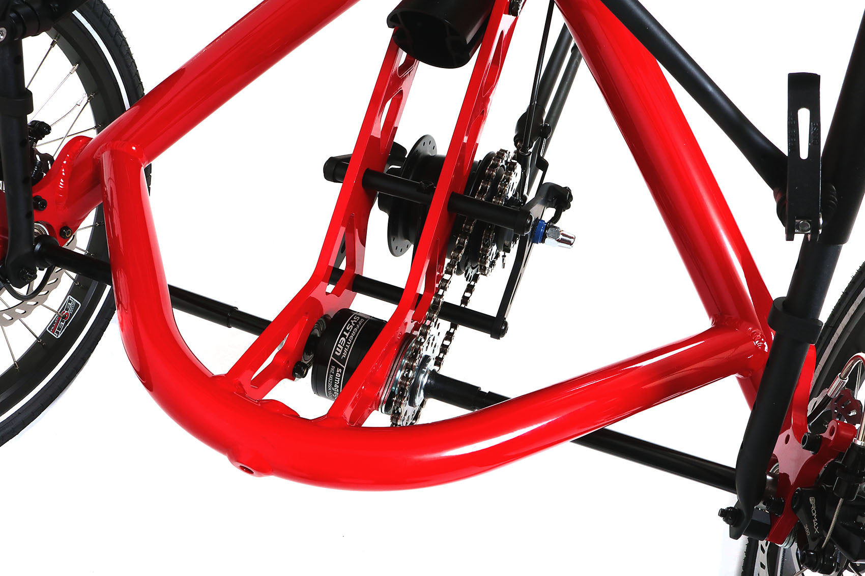 Hase Trigo UP with Differential Red Recumbent Trike