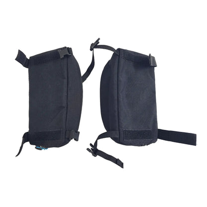 Bottom view of the HP Velotechnik Add-On Bags for Mesh Seat in black against a white background.