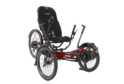 Front angled view of the HP Velotechnik Scorpion fs 26 Plus Steps EP801 in Magma Red/Black, shown on a white background. 