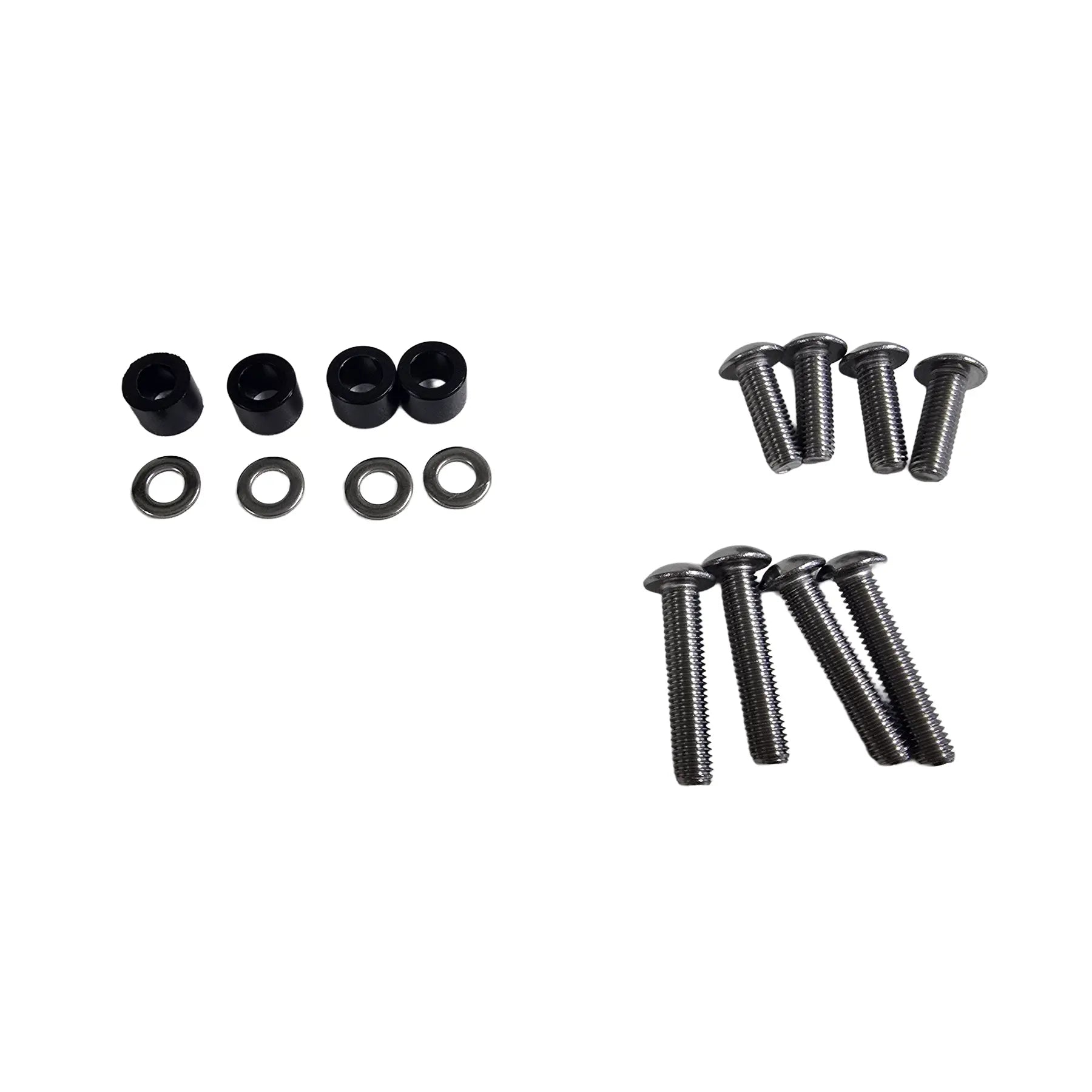 Top view of the HP Velotechnik Top Load Rack Extension mounting hardware against a white background. 