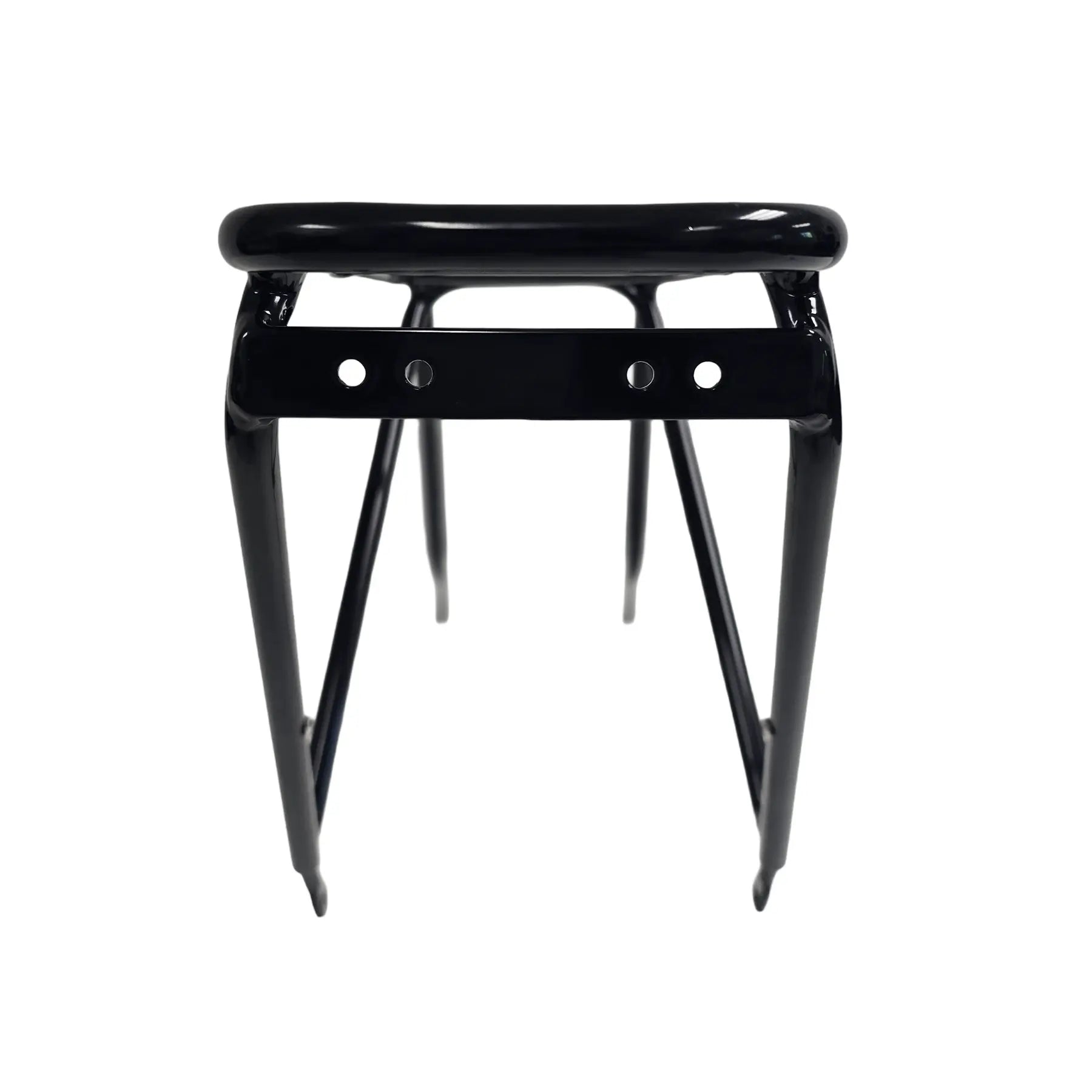 Rear view of the HP Velotechnik Top Load Rack Extension in black against a white background. 