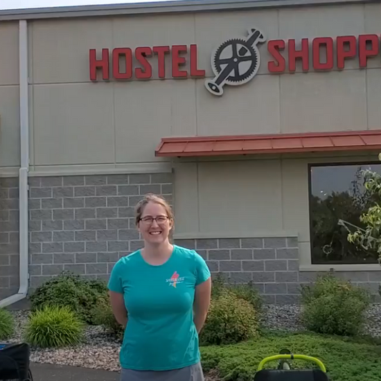Hostel Shoppe Owner, Breanna, explains the uses of various Radical Designs bags.