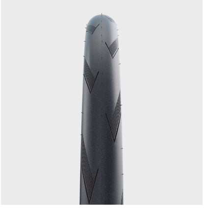 Schwalbe Pro One Super Race V-Guard Tubeless Folding Black Tire 700c x 25mm, front tread view
