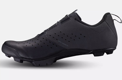 Side view of the Specialized Recon 1.0 Mountain Bike Shoes in black, shown on a white background.