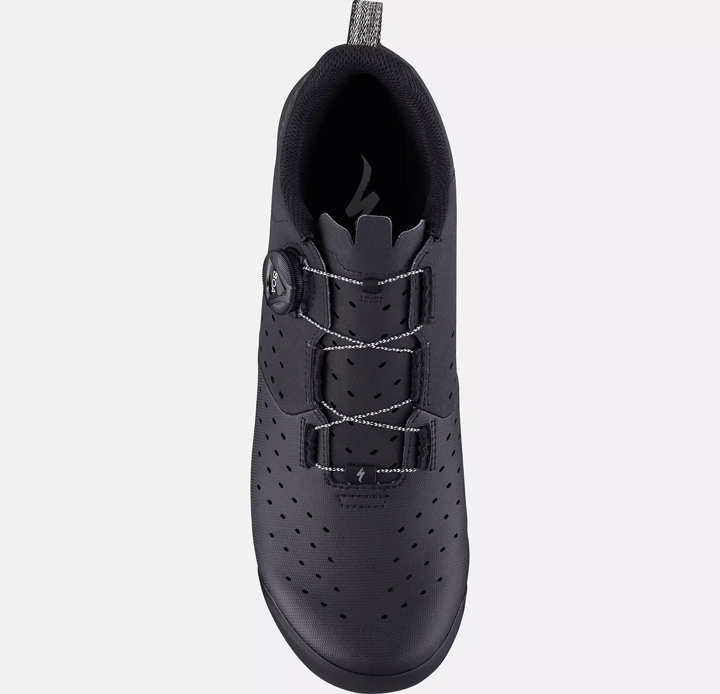 Top view of the Specialized Recon 1.0 Mountain Bike Shoes in black, shown on a white background.