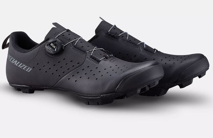 Side view of a pair of the Specialized Recon 1.0 Mountain Bike Shoes in black, shown on a white background.