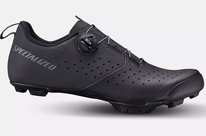 Side view of the Specialized Recon 1.0 Mountain Bike Shoes in black, shown on a white background.