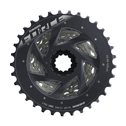 SRAM Force Cassette XG-1270 D1 Silver 12 Speed 10-33 back view showing the back