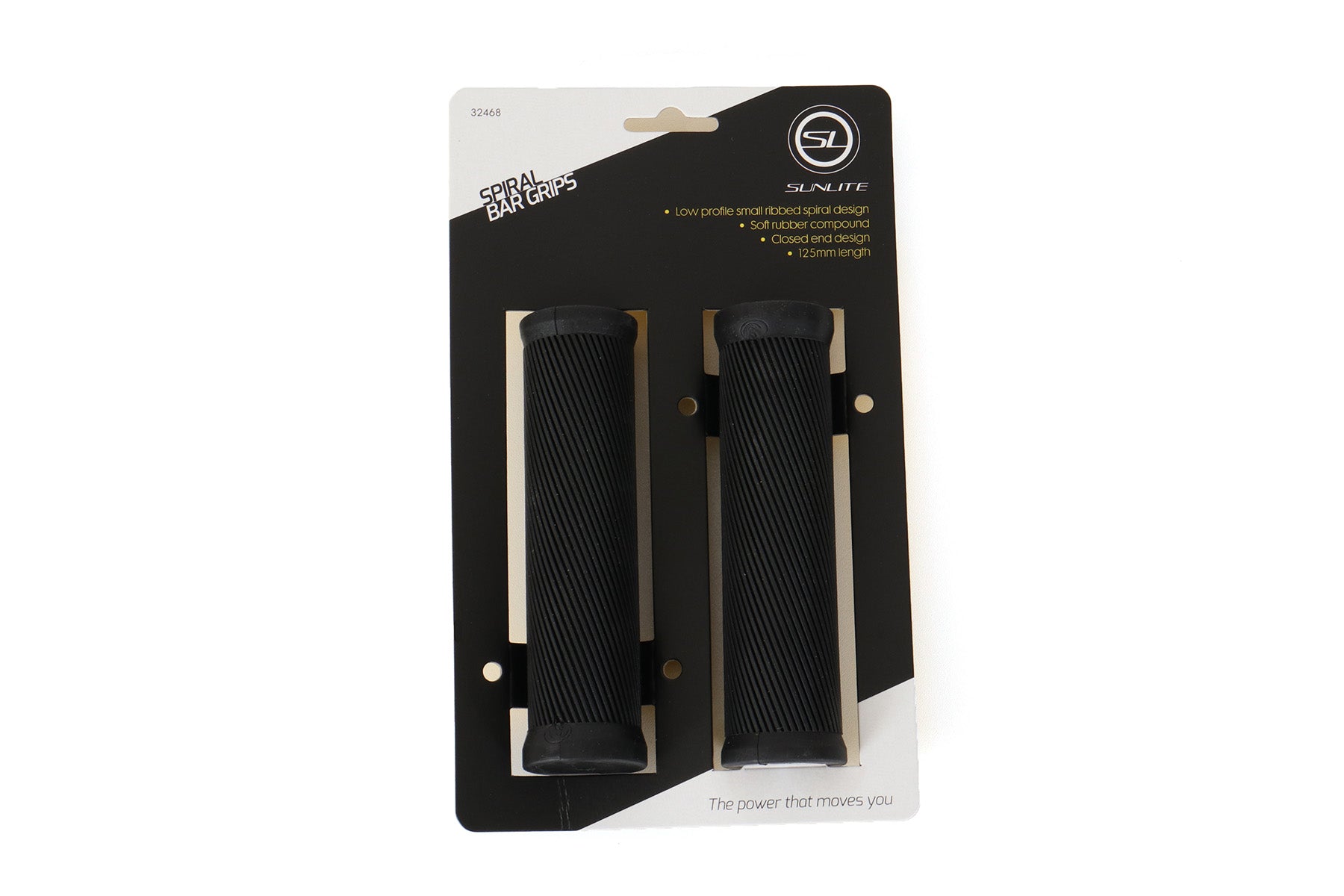 Sunlite Grips Spiral 125mm Black studio image front in packaging
