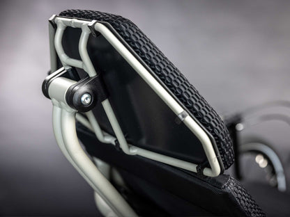 The seat back frame of the TerraTrike GTS Recumbent Trike in Fog.