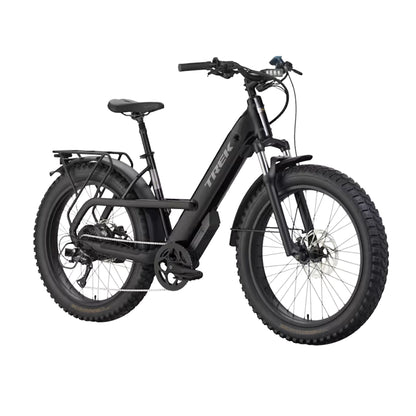 Angled front view of the Trek Borrego+ S in Gloss Dark Star against a white background.