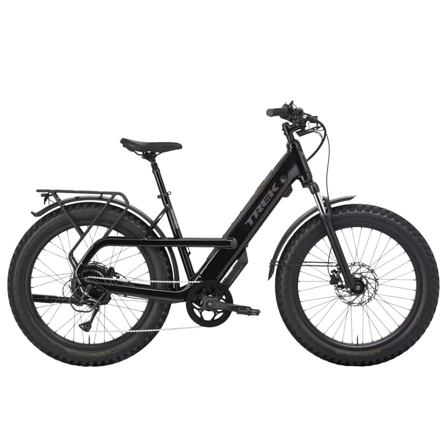 Side view of the Trek Borrego+ S in Gloss Dark Star against a white background.