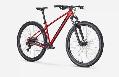 Red Trek Marlin 5  mountain bike on a white background.
