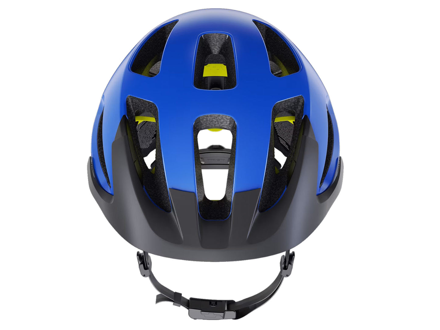 Font view of the Trek Solstice Mips Youth Helmet in Royal, shown on a white background.