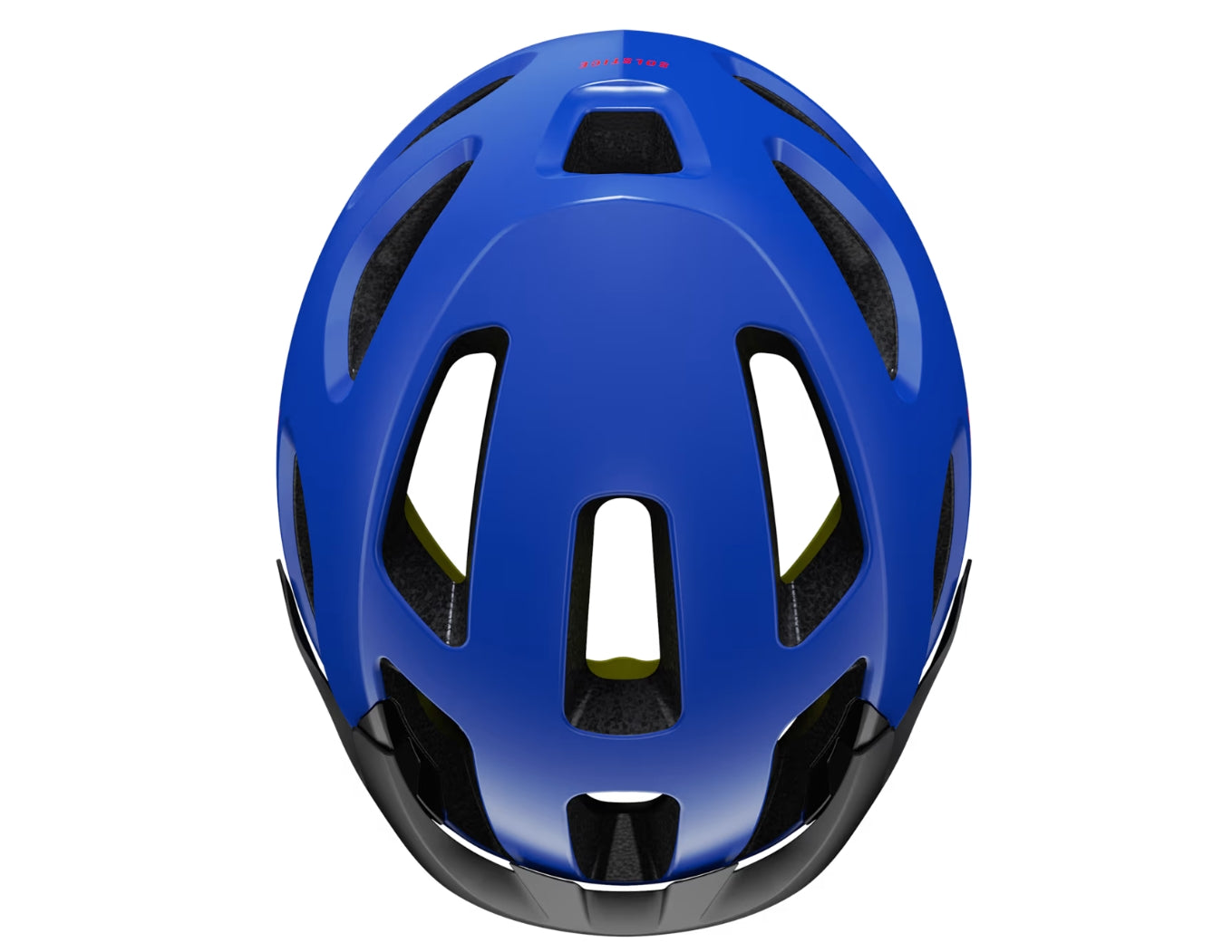 Top view of the Trek Solstice Mips Youth Helmet in Royal, shown on a white background.