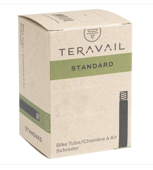 Teravail 35mm Valve Stem Schrader Valve Tube, studio view in box