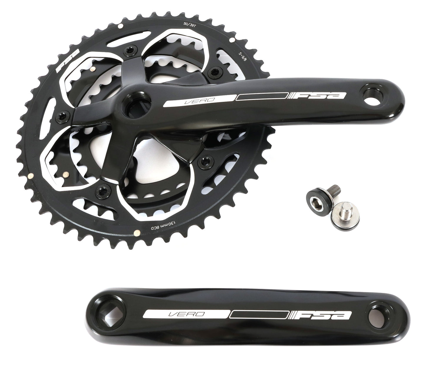 Full Speed Ahead Vero Triple JIS Crankset 130 BCD /170mm as shown on a white background