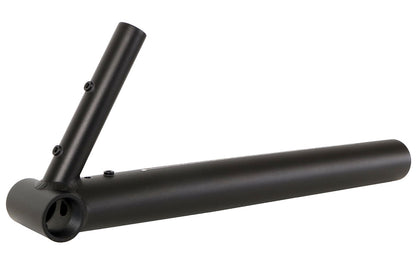 HP Velotechnik Front Boom KO Black with Scale with Derailleur Tube angled view.