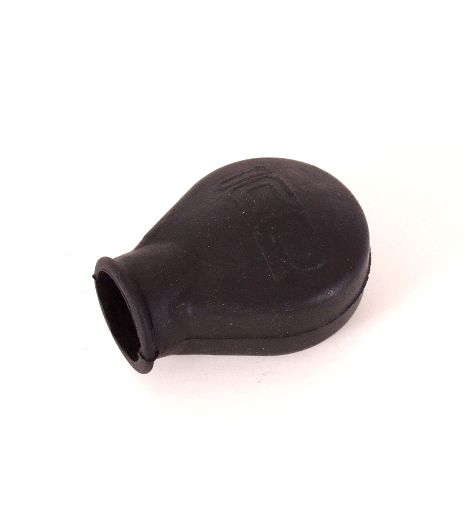 Top view of ICE rose joint boot. Black rubber with embossed ICE logo.