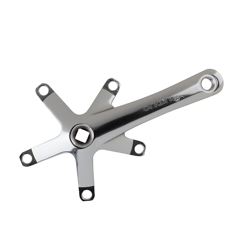 Origin 8 Alloy Triple Crankset with 145mm Crankarms as shown on a white background