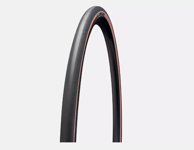 Specialized S-Works Turbo 2Bliss Ready T2/T5 Tan Sidewall Tire 700c, studio front quarter view