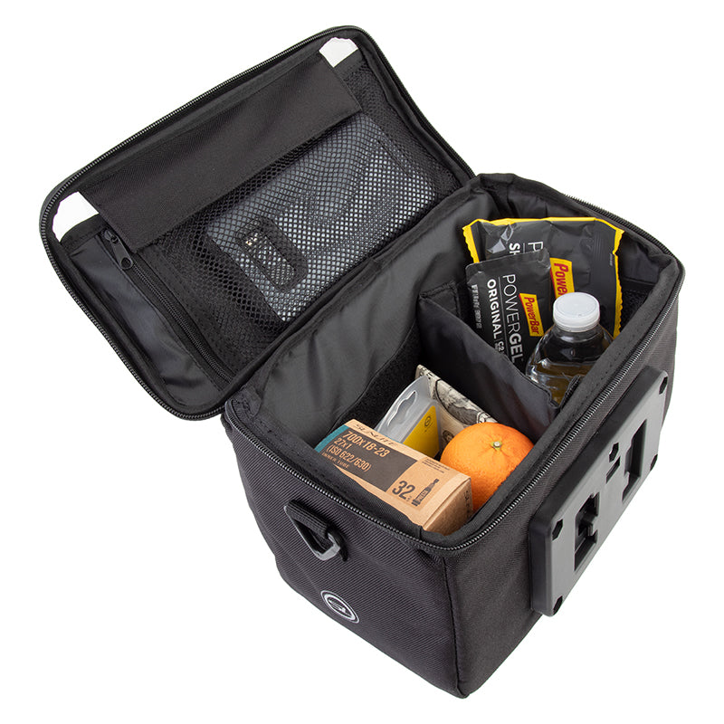 Sunlite Handlebar Bag w/Map Pocket studio image with snacks inside