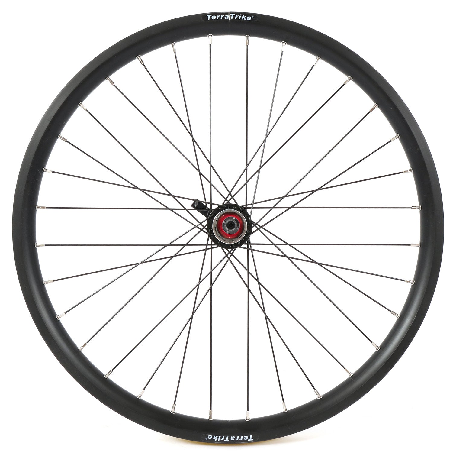 TerraTrike 24 Inch Double Wall Black Rear Wheel studio image side view