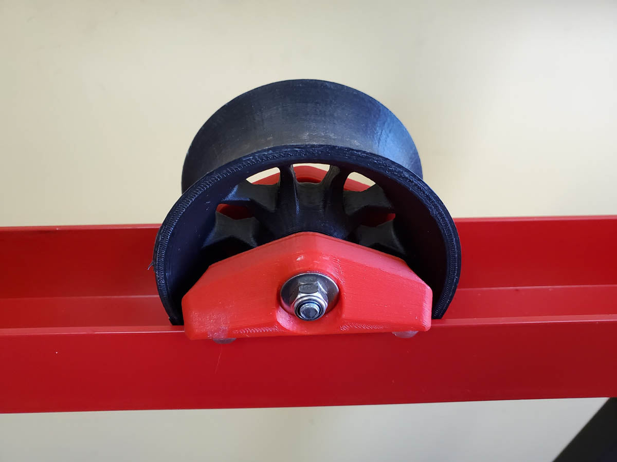 Hase work stand adapter wheel installed on the work stand. 