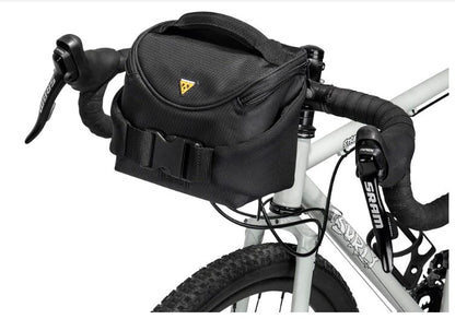 Topeak Handlebar Bag/Fanny Pack mounted on bike handlebars