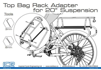 ICE Rack Top Bag Adapter 20 Inch