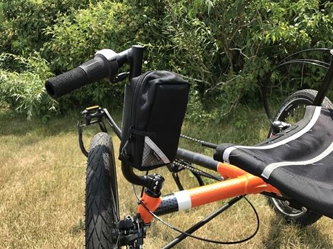TerraTrike Easy Reach Bag Black mounted to trike