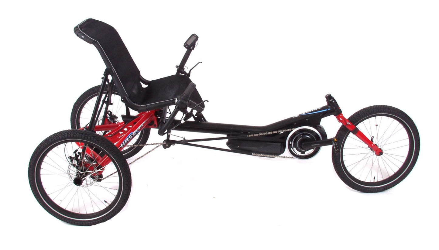 Hase Trigo USS 8 Speed Steps 5000 w/Differential Red Recumbent Trike